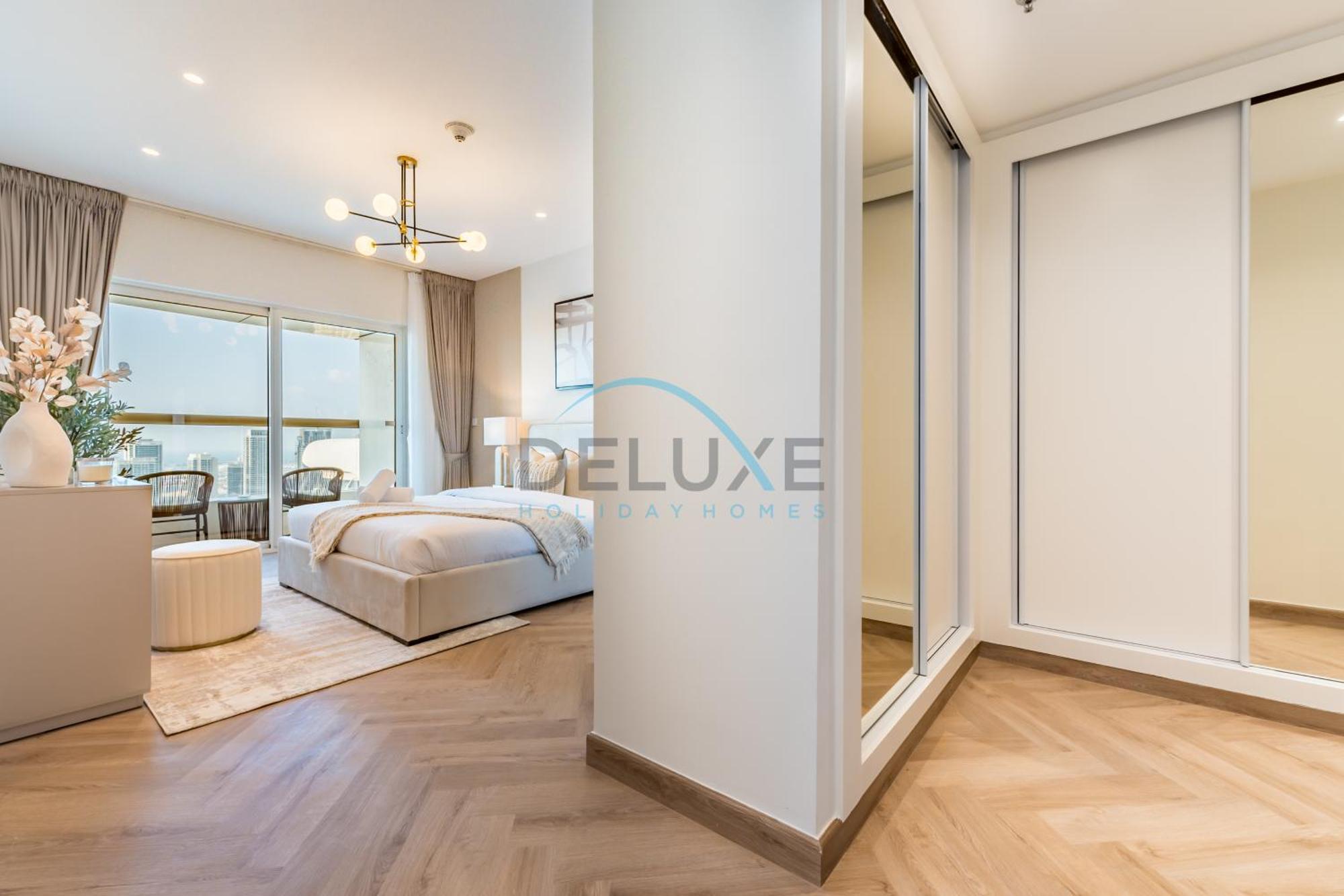Upgraded 1br Overlooking Palm Jumeirah & Sea Views From Living To Bedroom, Elite Residence, Marina By Deluxe Homes