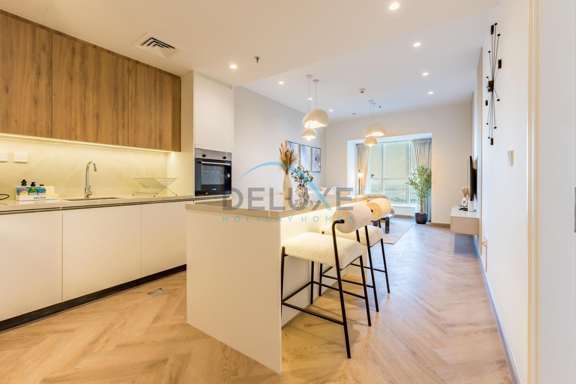 Upgraded 1br Overlooking Palm Jumeirah & Sea Views From Living To Bedroom, Elite Residence, Marina By Deluxe Homes * Dubai